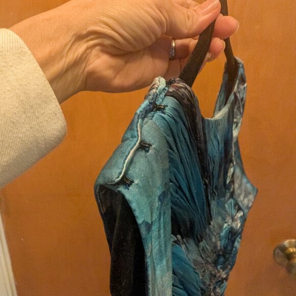 *$4,800 CARLOS MIELE STUNNING SILK BLUE FLOWER DRESS GOWN RUNWAY US 6, IT 42 - Picture 10 of 12